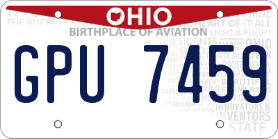 OH license plate GPU7459