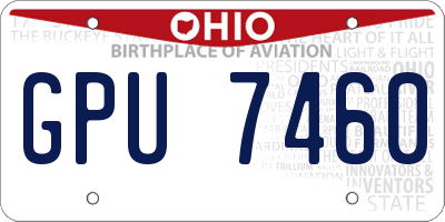 OH license plate GPU7460