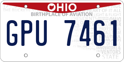 OH license plate GPU7461