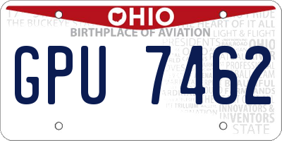 OH license plate GPU7462