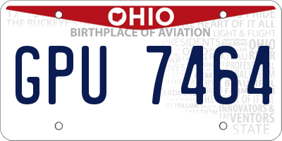 OH license plate GPU7464