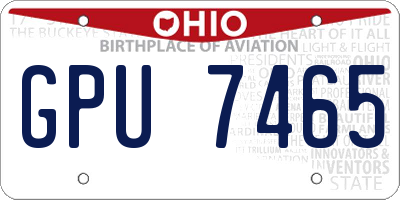 OH license plate GPU7465