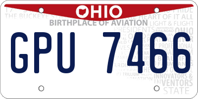 OH license plate GPU7466