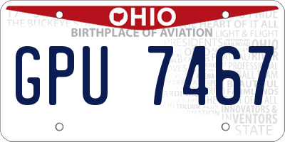 OH license plate GPU7467