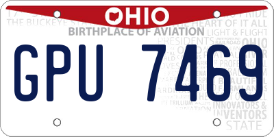 OH license plate GPU7469