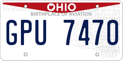 OH license plate GPU7470