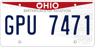 OH license plate GPU7471