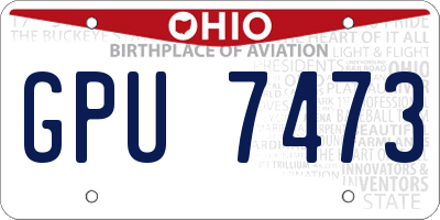 OH license plate GPU7473