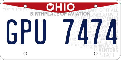 OH license plate GPU7474