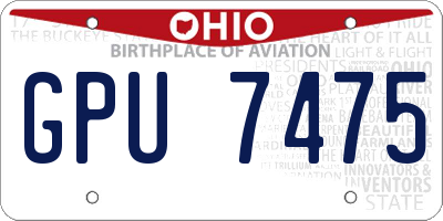 OH license plate GPU7475