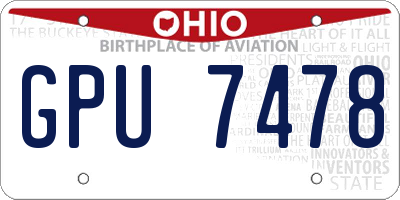OH license plate GPU7478
