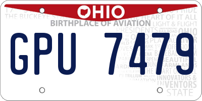 OH license plate GPU7479