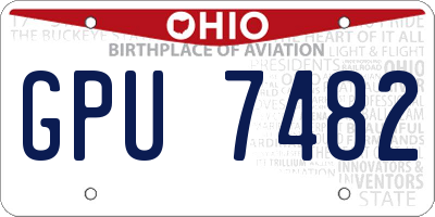 OH license plate GPU7482