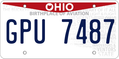 OH license plate GPU7487