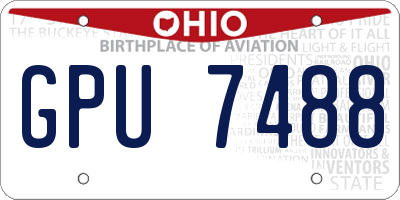 OH license plate GPU7488