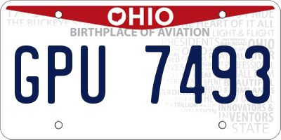 OH license plate GPU7493