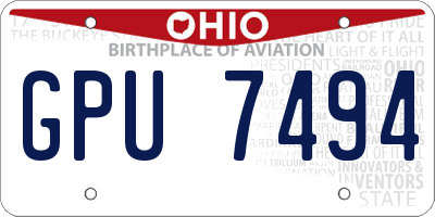 OH license plate GPU7494