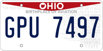OH license plate GPU7497