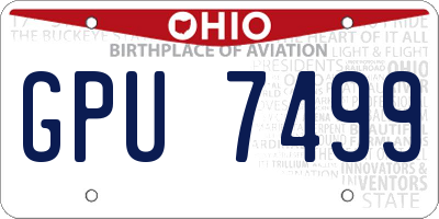OH license plate GPU7499