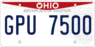 OH license plate GPU7500