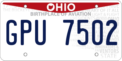 OH license plate GPU7502