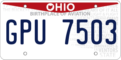 OH license plate GPU7503