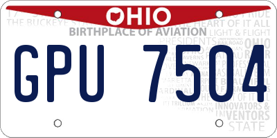 OH license plate GPU7504