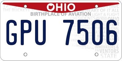 OH license plate GPU7506