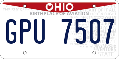 OH license plate GPU7507