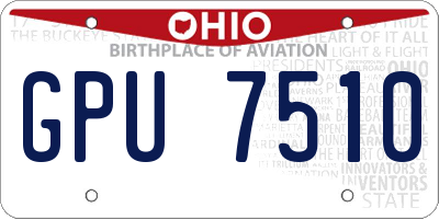OH license plate GPU7510