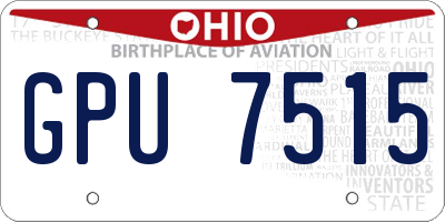 OH license plate GPU7515