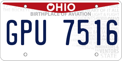 OH license plate GPU7516