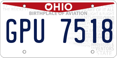 OH license plate GPU7518
