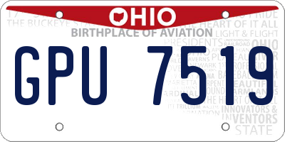 OH license plate GPU7519