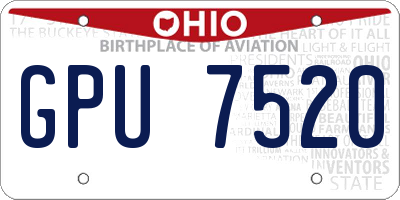 OH license plate GPU7520