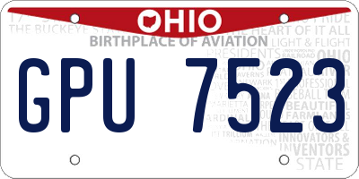 OH license plate GPU7523