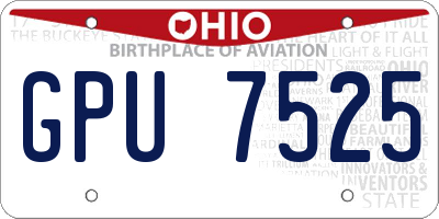 OH license plate GPU7525
