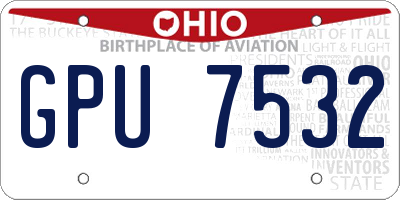 OH license plate GPU7532