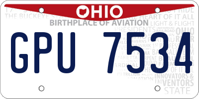 OH license plate GPU7534
