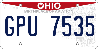 OH license plate GPU7535