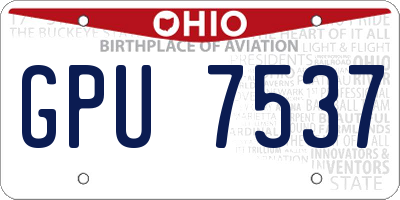 OH license plate GPU7537