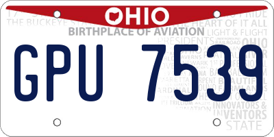 OH license plate GPU7539