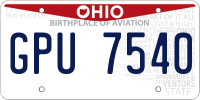 OH license plate GPU7540