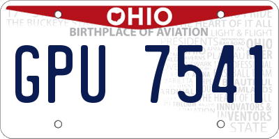 OH license plate GPU7541