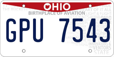 OH license plate GPU7543