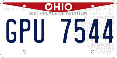 OH license plate GPU7544