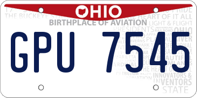 OH license plate GPU7545
