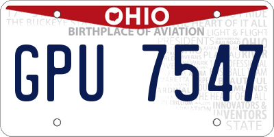 OH license plate GPU7547