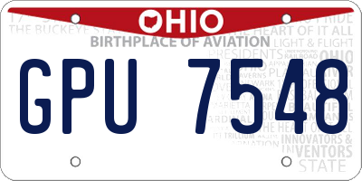 OH license plate GPU7548