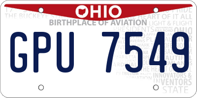 OH license plate GPU7549